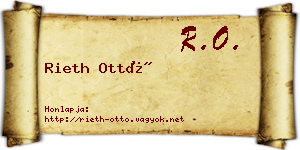 Rieth Ottó névjegykártya